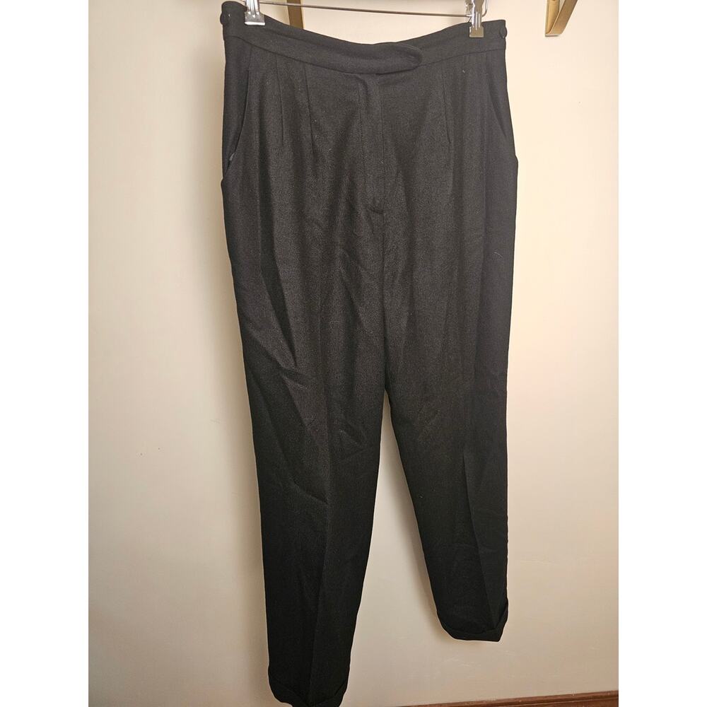 Vintage Harve Benard Wool Black Pleated Women's Trousers